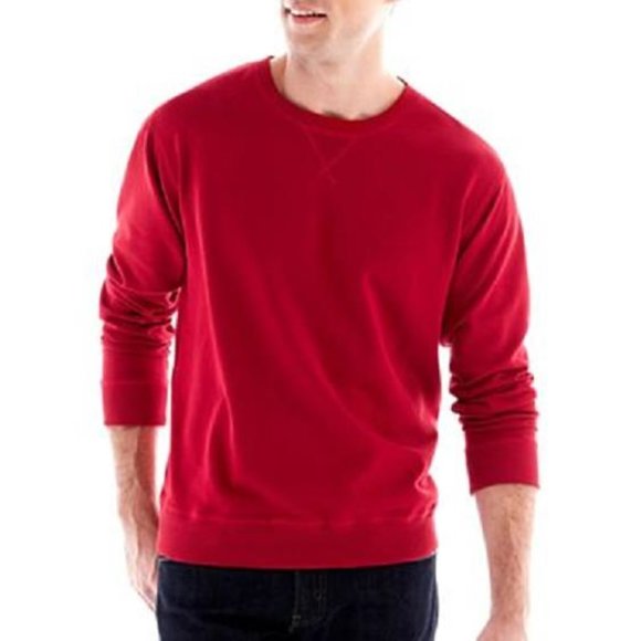 St. John's Bay Red Lightweight Sweatshirt - Picture 1 of 2